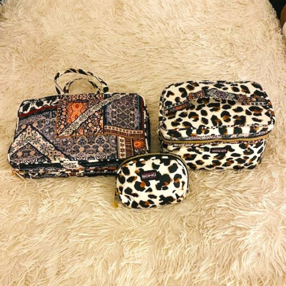 London SOHO New York 3pc Cosmetic Bag Set